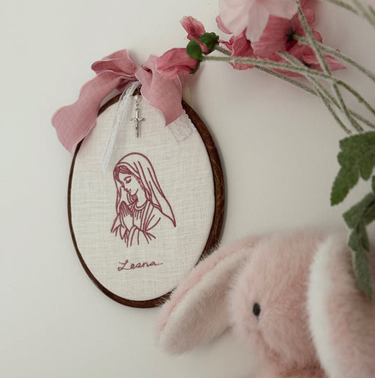 Mother Mary Embroidered Hoop
