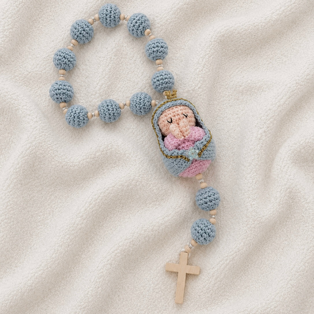 Blue Crochet Rosary