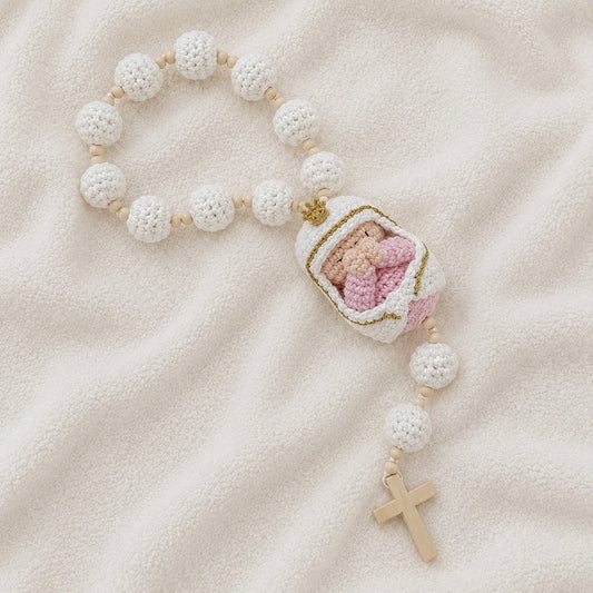 White Crochet Rosary